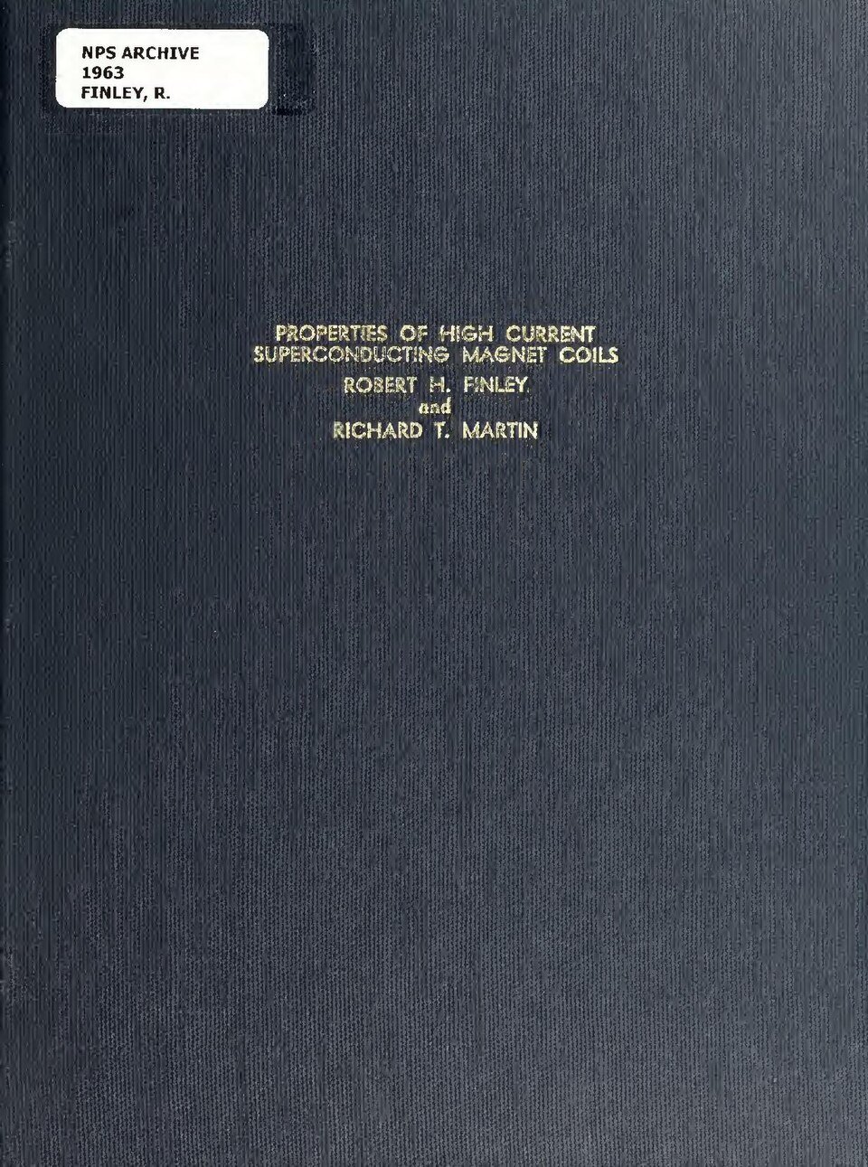 Properties of high current superconducting magnet coils (IA properties